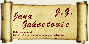 Jana Gakčetović vizit kartica